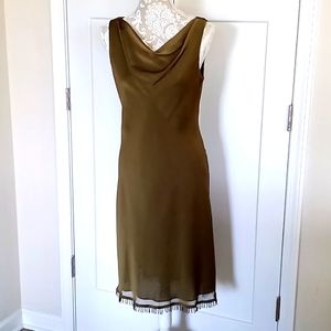 EUC Donna Ricco Cocktail Dress Olive Green Size 8
